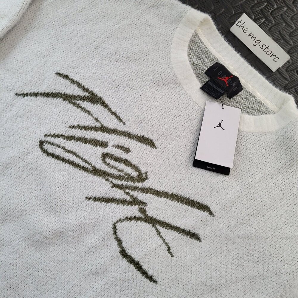 Jordan Flight Heritage Crew Sweater White Men's Size XL FD7389 133 NWT - Picture 3 of 6